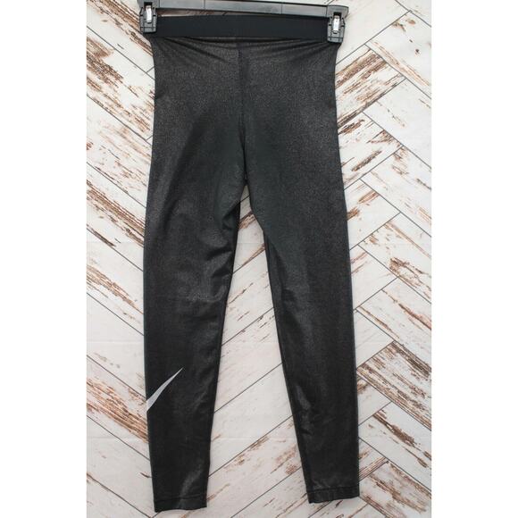 Nike Pro-cool Dri Fit Tights Women Small Black/Silver Sparkle 881778-010 Base - Picture 2 of 7